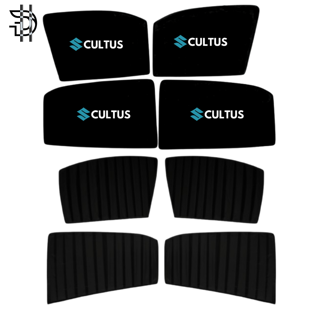 Suzuki Cultus 2007–2016 Old Model Custom Fit Double Layer Side Sunshades | 4pcs Set | Heat & Privacy Protection