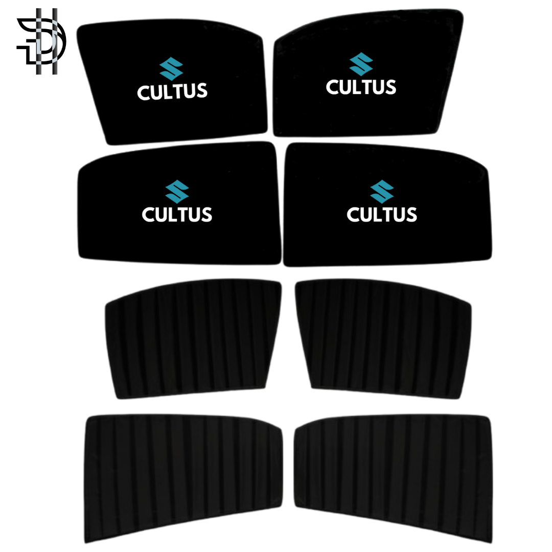 Suzuki Cultus 2007–2016 Old Model Custom Fit Double Layer Side Sunshades | 4pcs Set | Heat & Privacy Protection