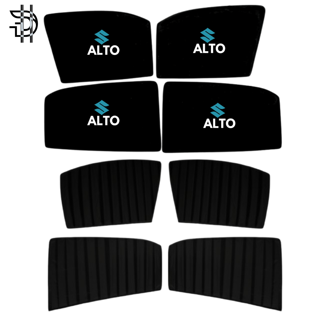 Suzuki Alto 2019–2025 New Model Custom Fit Double Layer Side Sunshades | 4pcs Set | Heat & Privacy Protection