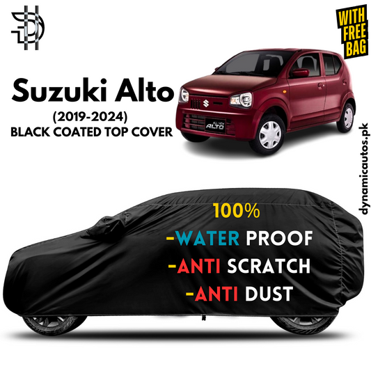 Suzuki Alto New Model 2019-2025 Black Parachute Top Cover | Custom Fit | Scratch & Dust Protection – High Quality