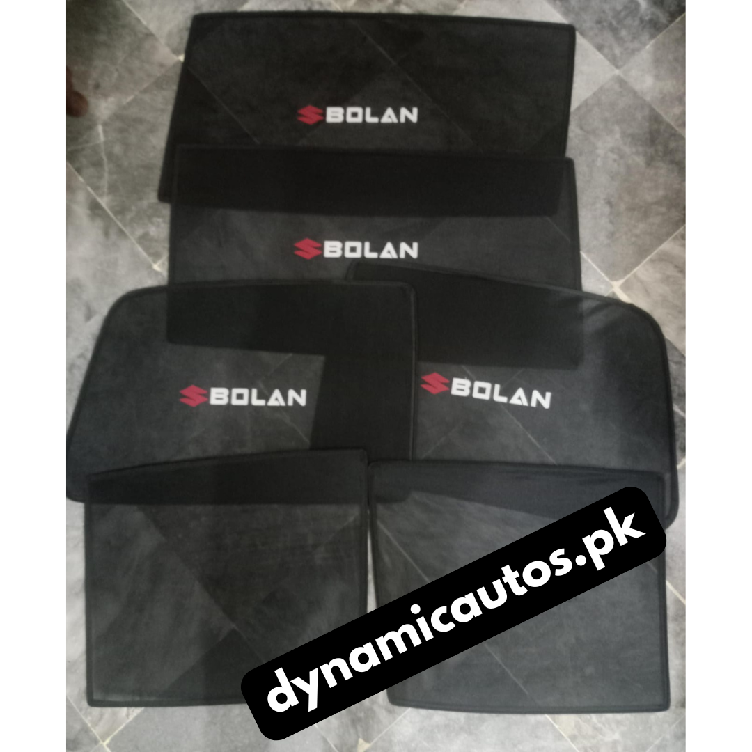 Suzuki Bolan Side Sunshades 1988-2023 | 6pcs Set with Logo | Car Parda Custom Fit | Sun Shades for Car