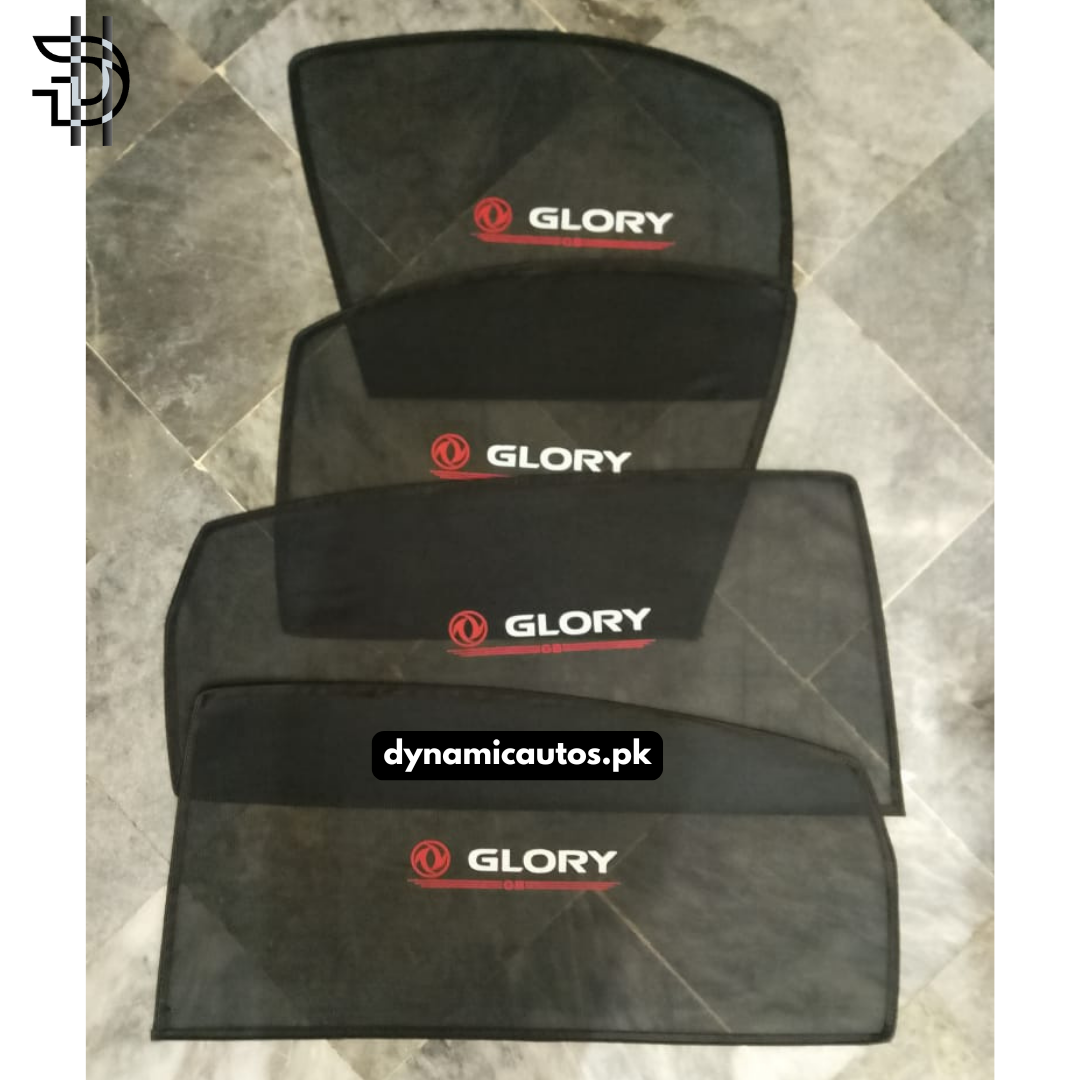 DFSK Glory 580 Pro 2020–2024 Custom Fit Side Sunshades with Logo | 4pcs Set | Heat & Privacy Protection