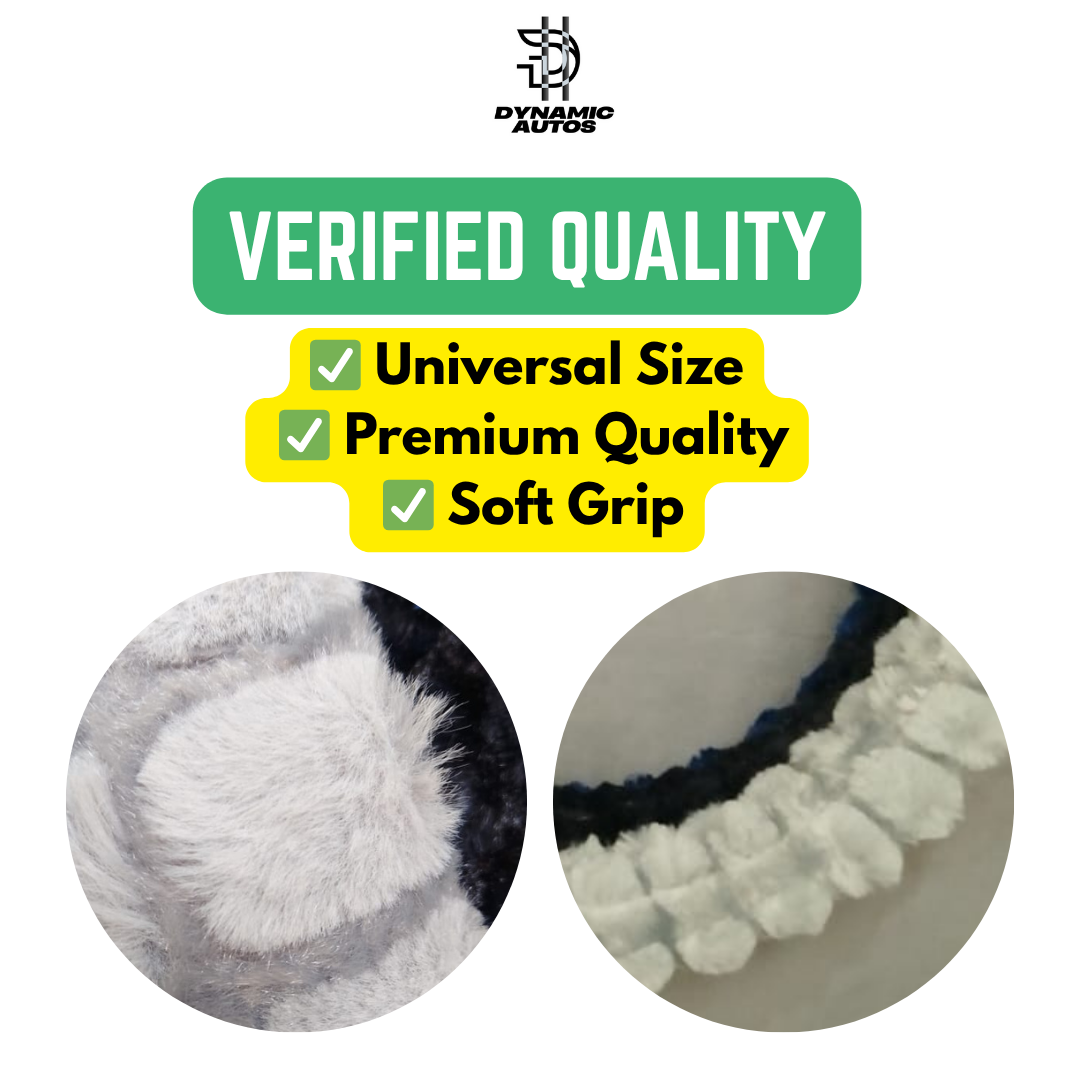 Universal Car Steering Wheel Cover | Soft Fluffy Velvet Grip | Premium Quality Comfort & Style – 1Pcs