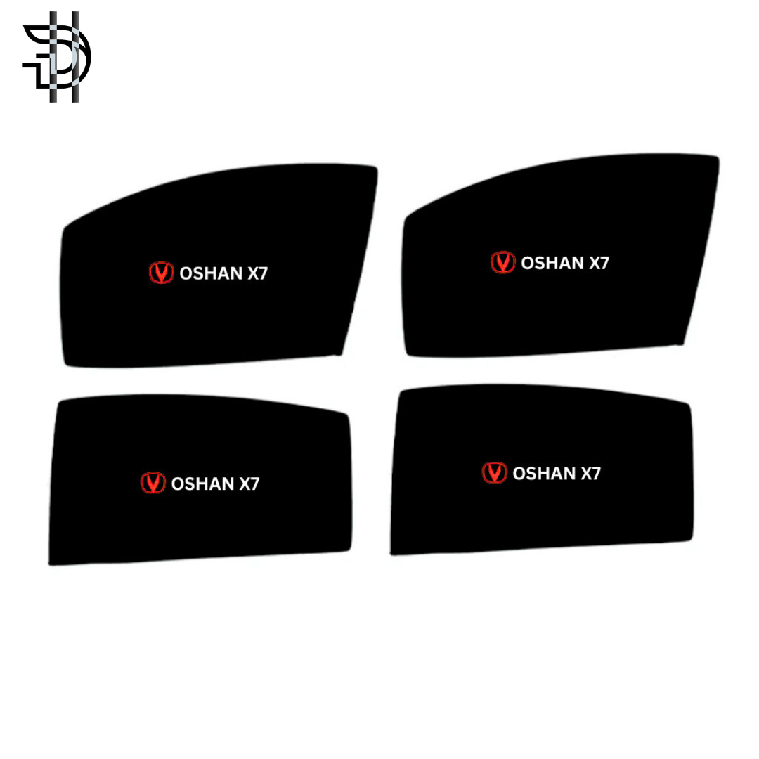 Changan Oshan X7 2022–2025 Custom Fit Side Sunshades with Logo | 4pcs Set | Heat & Privacy Protection
