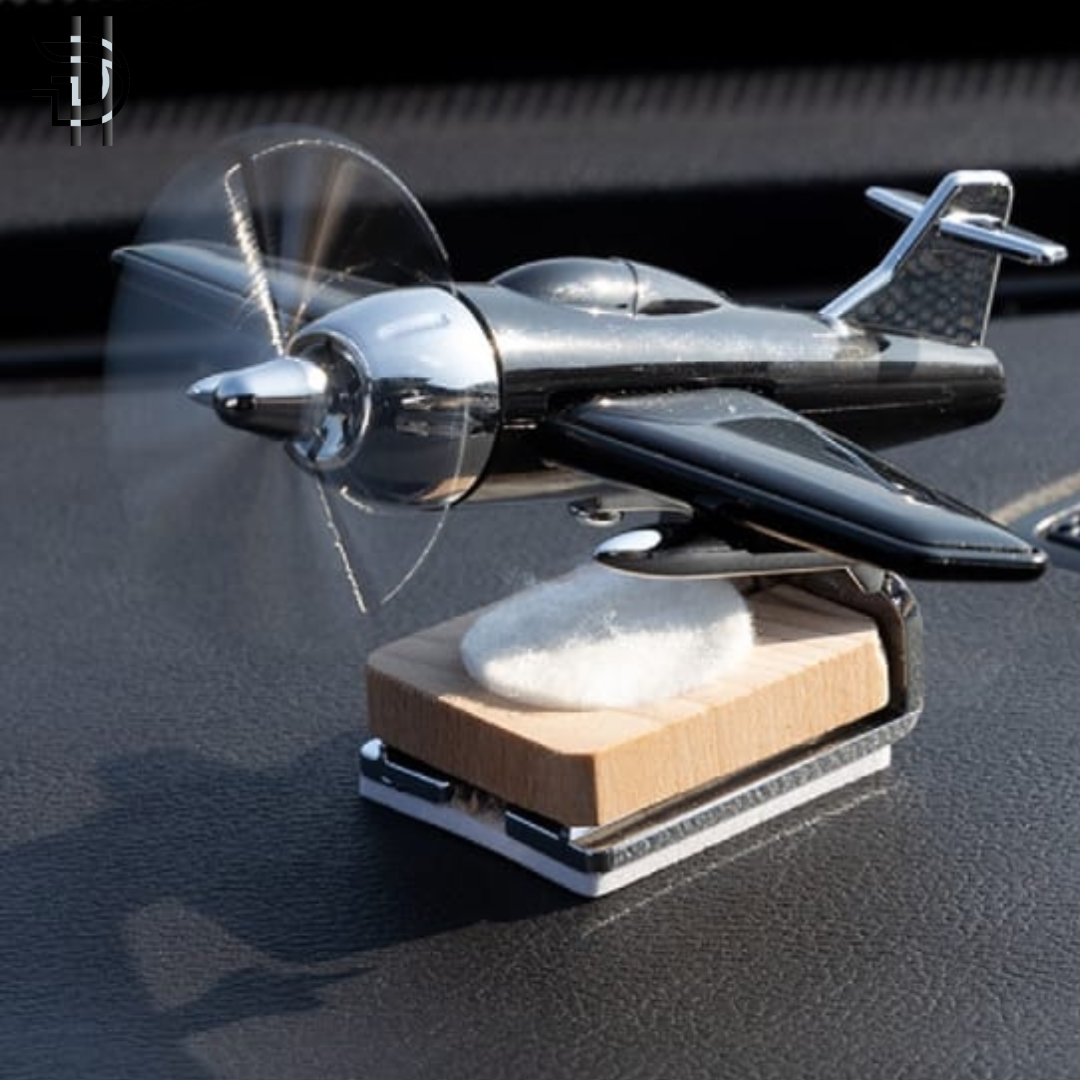Solar Powered Aircraft Car Dashboard Decoration – Multicolor | Rotating Plane Ornament – 1pcs