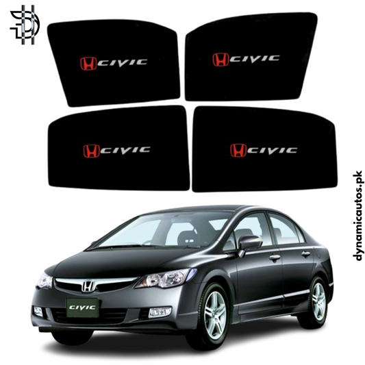 Honda Civic Reborn 2006–2012 Old Model Custom Fit Side Sunshades | 4pcs Car Window Shades – Heat & Privacy Protection