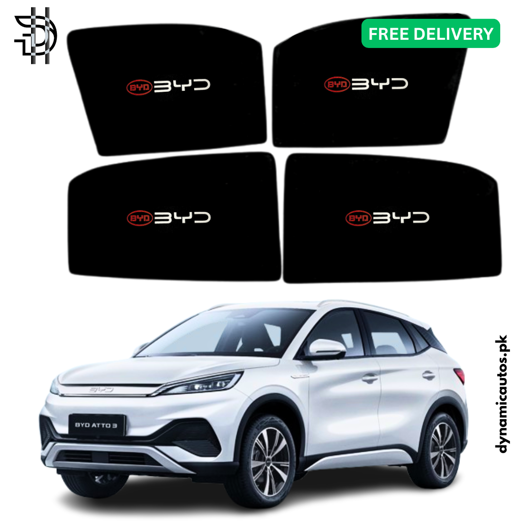 BYD Atto 3 EV Side Window Sunshades With Logo/Without Logo | Model 2024–2026 | Custom Fit | Heat Protection & Privacy | 4Pcs Set