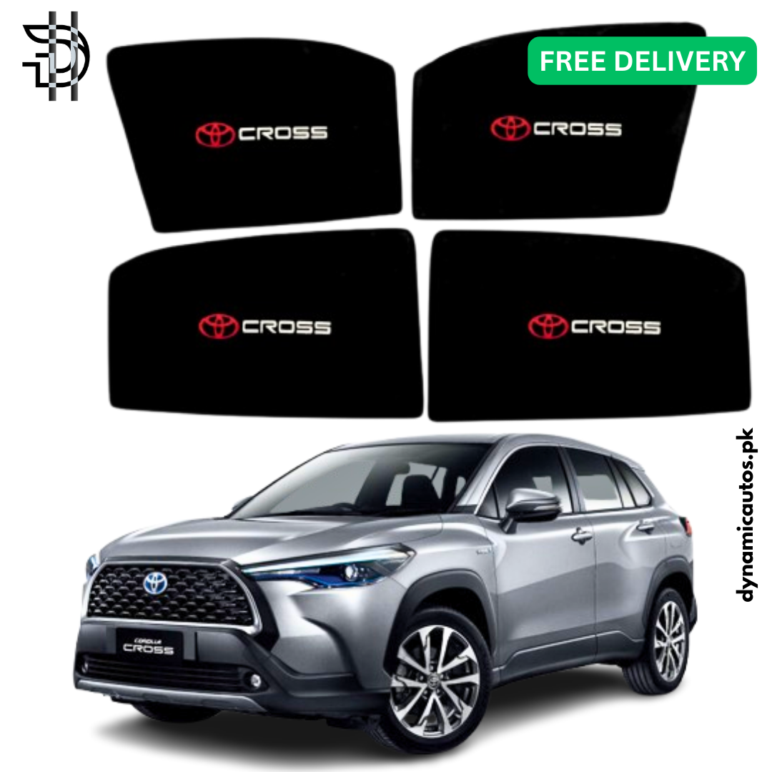 Toyota Corolla Cross Side Window Sunshades | 2023–2026 Model | With Logo / Without Logo | Custom Fit | Heat & Privacy Protection | 4Pcs