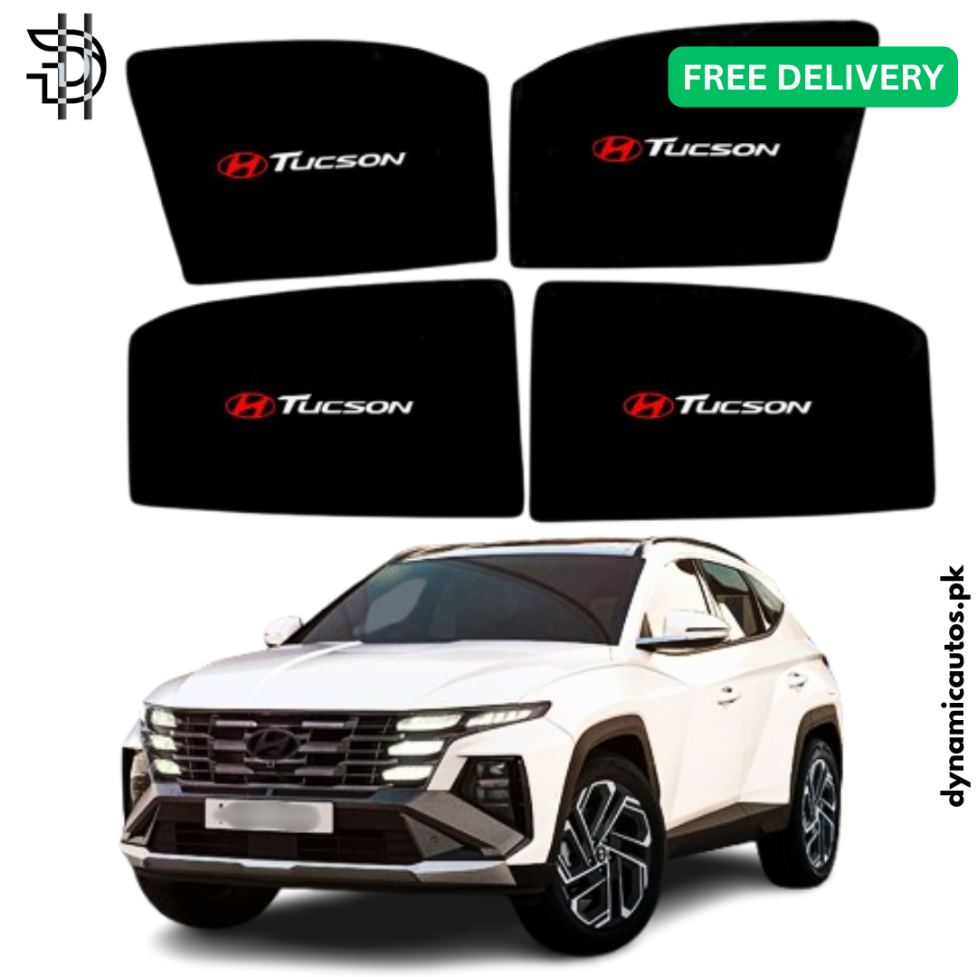 Hyundai Tucson 2025–2026 New Model Side Window Sunshades | With Logo or Without Logo | Custom Fit Heat & Privacy Protection | 4pcs Set