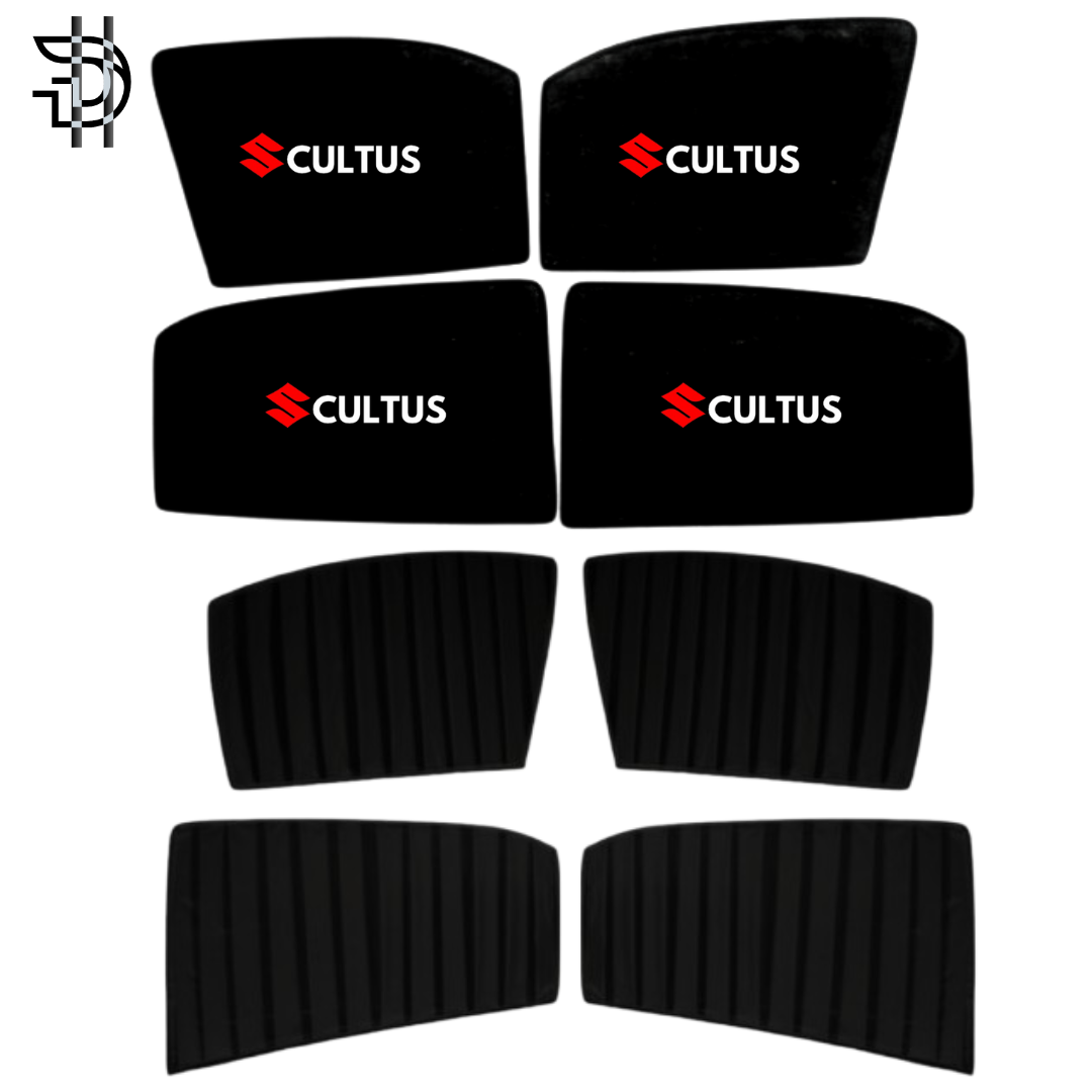 Suzuki Cultus 2007–2016 Old Model Custom Fit Double Layer Side Sunshades | 4pcs Set | Heat & Privacy Protection