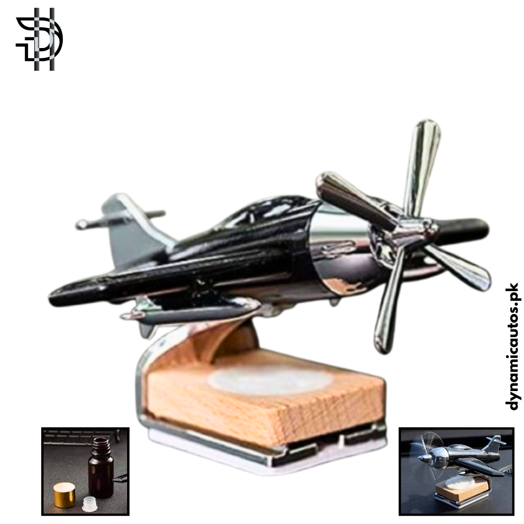 Solar Powered Aircraft Car Dashboard Decoration – Multicolor | Rotating Plane Ornament – 1pcs