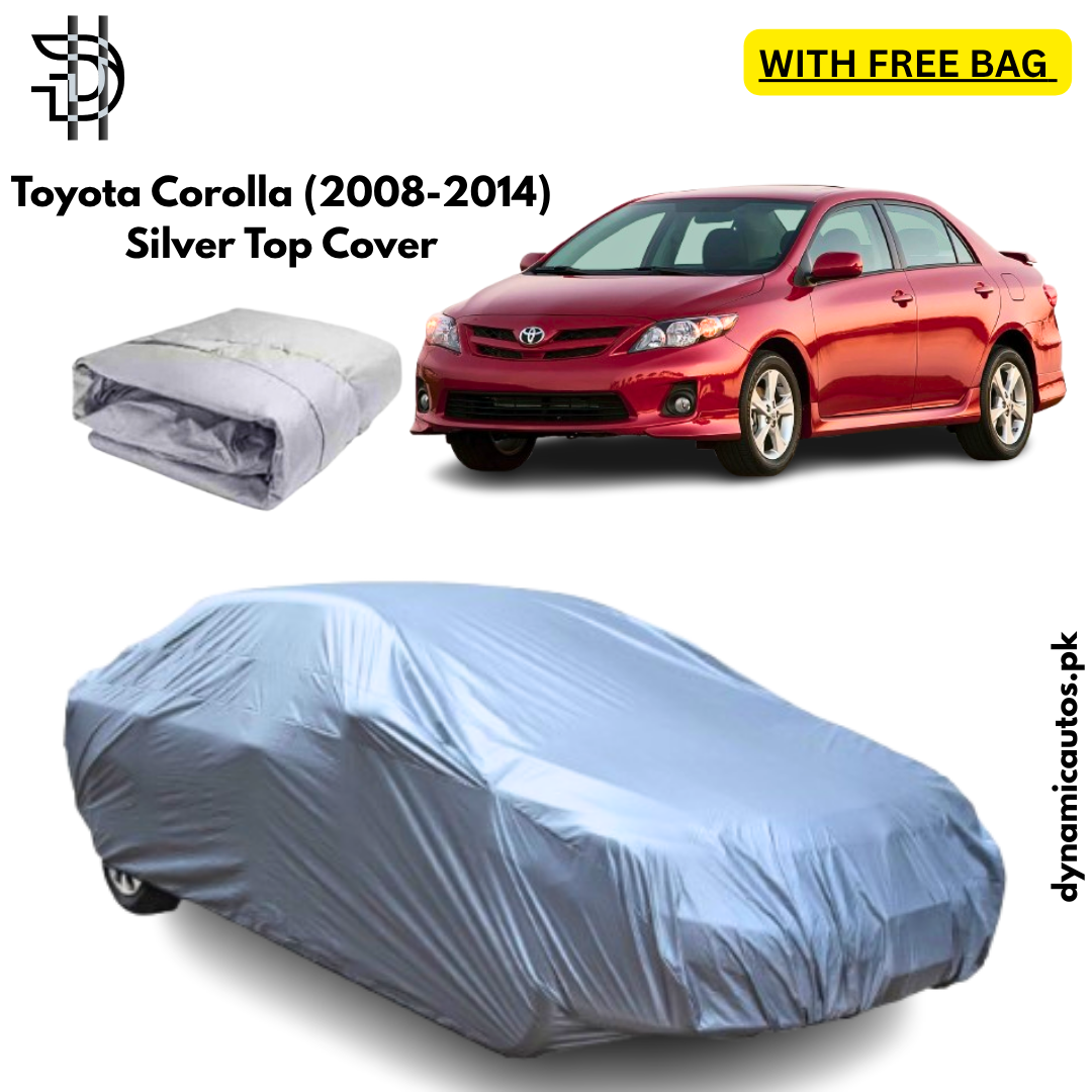 Toyota Corolla Old Model 2008–2014 Silver Parachute Top Cover | Custom Fit – Dust & Weather Protection