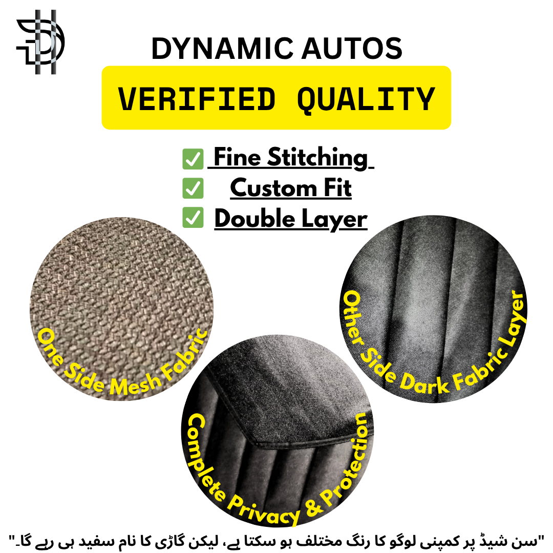 Suzuki Cultus 2007–2016 Old Model Custom Fit Double Layer Side Sunshades | 4pcs Set | Heat & Privacy Protection