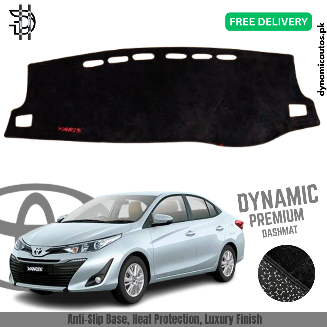 Toyota Yaris 2020–2025 Model Velvet Dashboard Carpet | Custom Fit | Anti-Slip | Imported Soft Velvet Dash Mat | Premium Quality