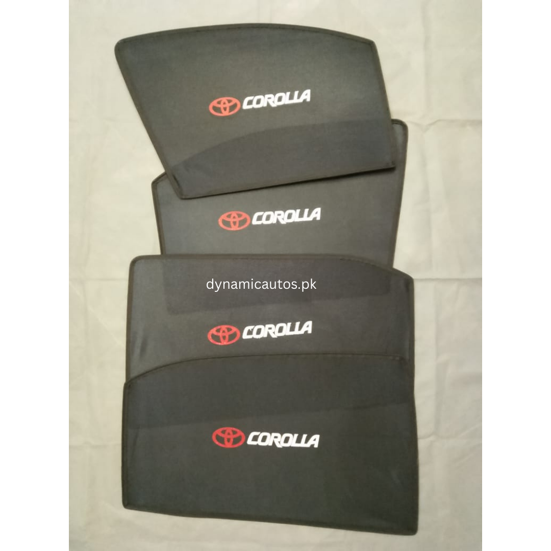 Toyota Corolla XLi, GLi, Altis 2014–2024 Custom Fit Side Sunshades | 4pcs Set | Heat & Privacy Protection