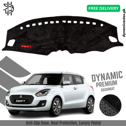 Suzuki Swift 2022–2026 New Model Velvet Dashboard Carpet | Custom Fit | Anti-Slip | Imported Soft Velvet Dash Mat | Premium Quality