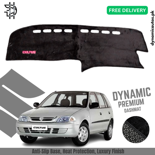 Suzuki Cultus 2000–2016 Old Model Velvet Dashboard Carpet | Custom Fit | Anti-Slip | Imported Soft Velvet Dash Mat | Premium Quality