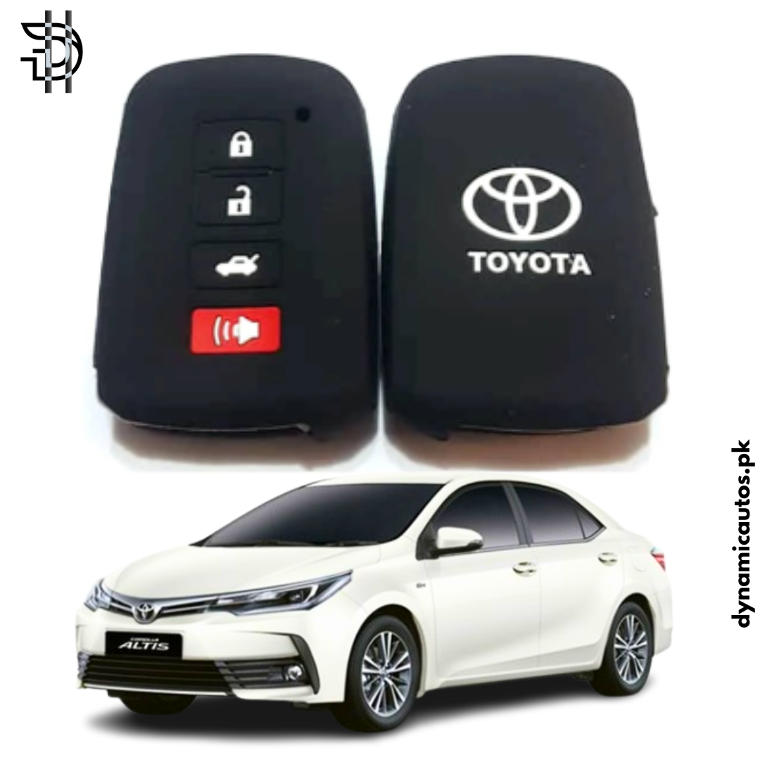 Toyota Corolla Facelift 2017-2021 Car Key Cover | PVC Silicone Protective Key Case – Black