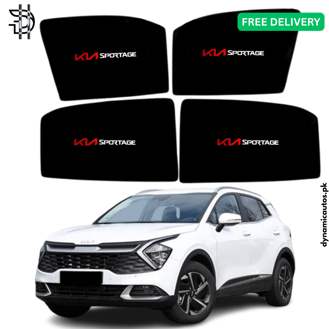 Kia Sportage 2025–2026 New Model Side Window Sunshades With Logo | Custom Fit | Heat Protection & Privacy | 4Pcs Set
