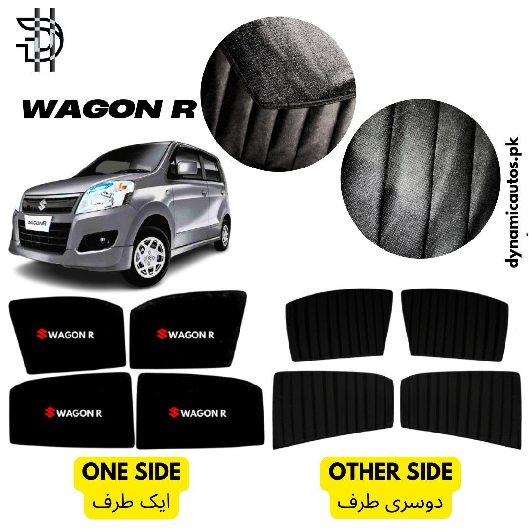 Suzuki Wagon R 2014–2025 Custom Fit Double Layer Side Sunshades | 4pcs Set | Heat & Privacy Protection