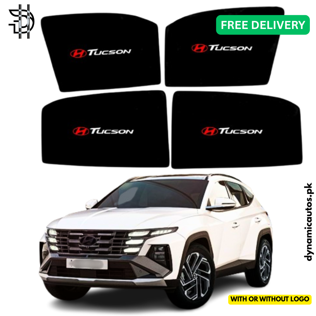 Hyundai Tucson 2025–2026 New Model Side Window Sunshades | With Logo or Without Logo | Custom Fit Heat & Privacy Protection | 4pcs Set
