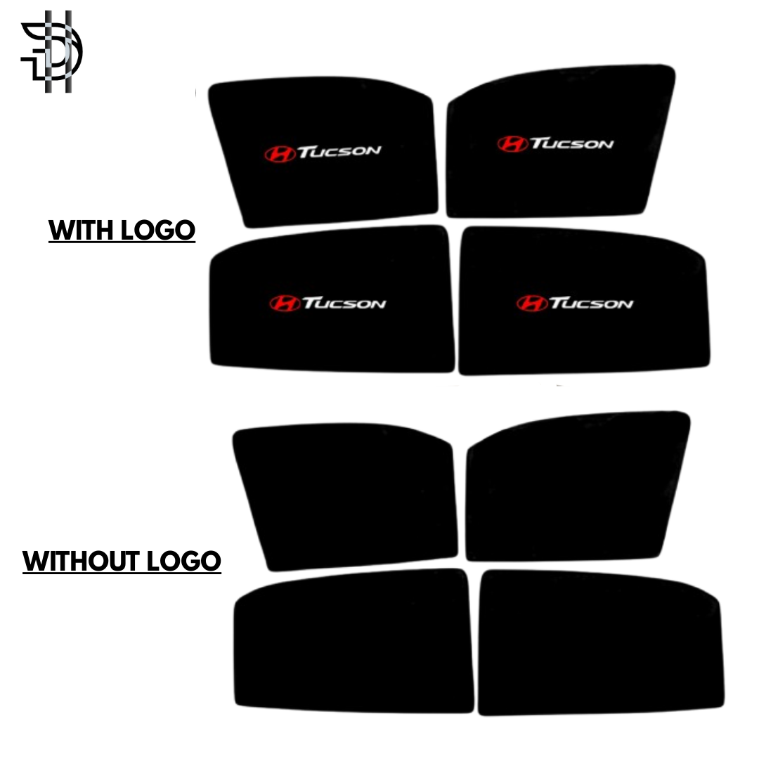 Hyundai Tucson 2025–2026 New Model Side Window Sunshades | With Logo or Without Logo | Custom Fit Heat & Privacy Protection | 4pcs Set