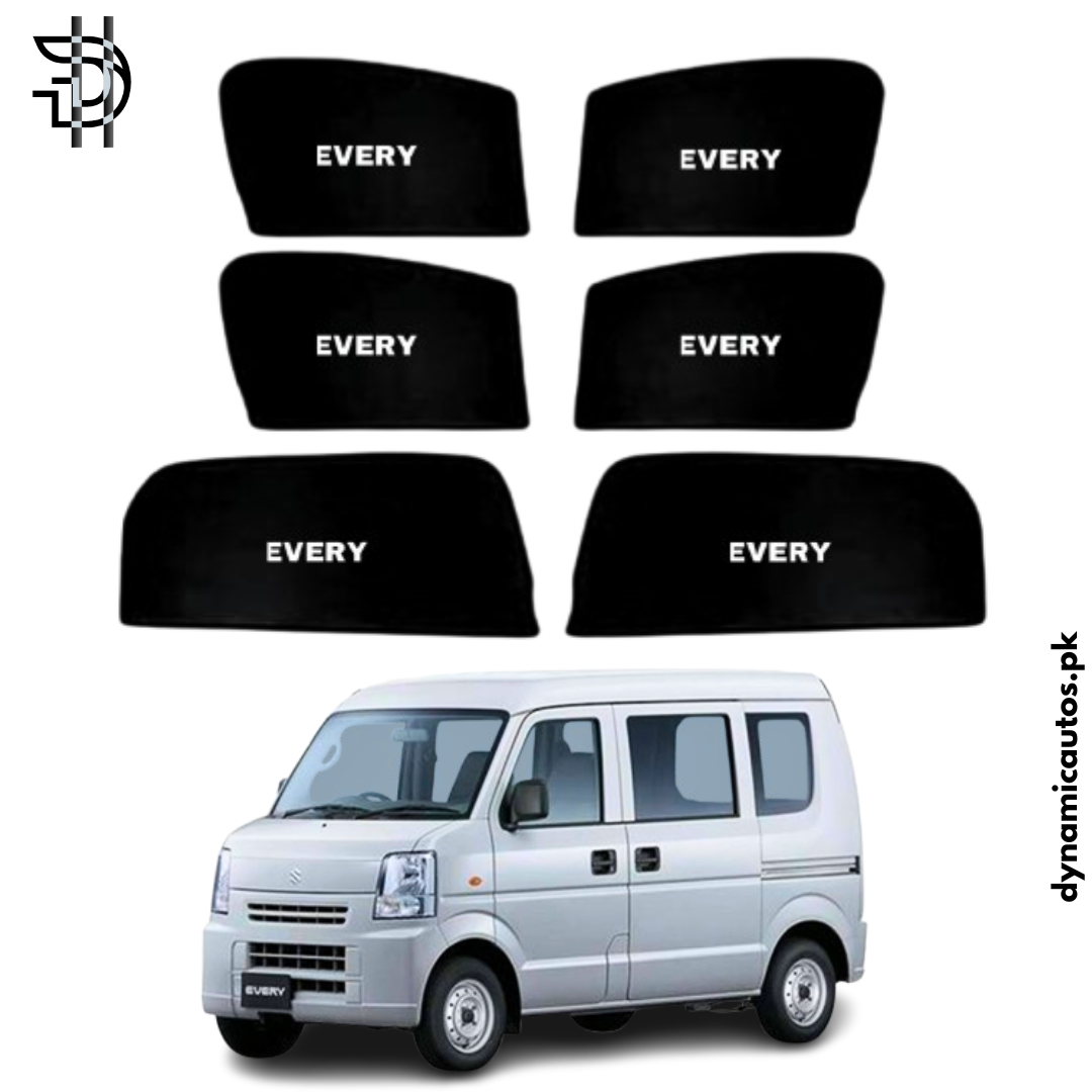 Suzuki Every 2024–2025 Local New Model Custom Fit Side Sunshades | 6pcs Set | Heat & Privacy Protection