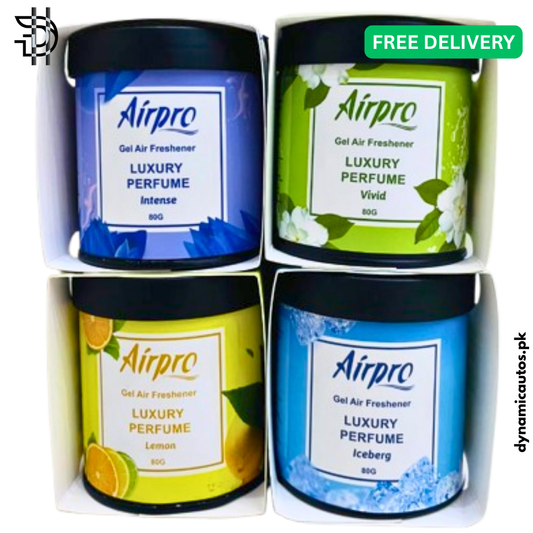 Airpro Gel Air Freshener 80g | Vivid, Iceberg, Lemon & Intense Variants | Long-Lasting Car, Home & Office Fragrance | 1Pc