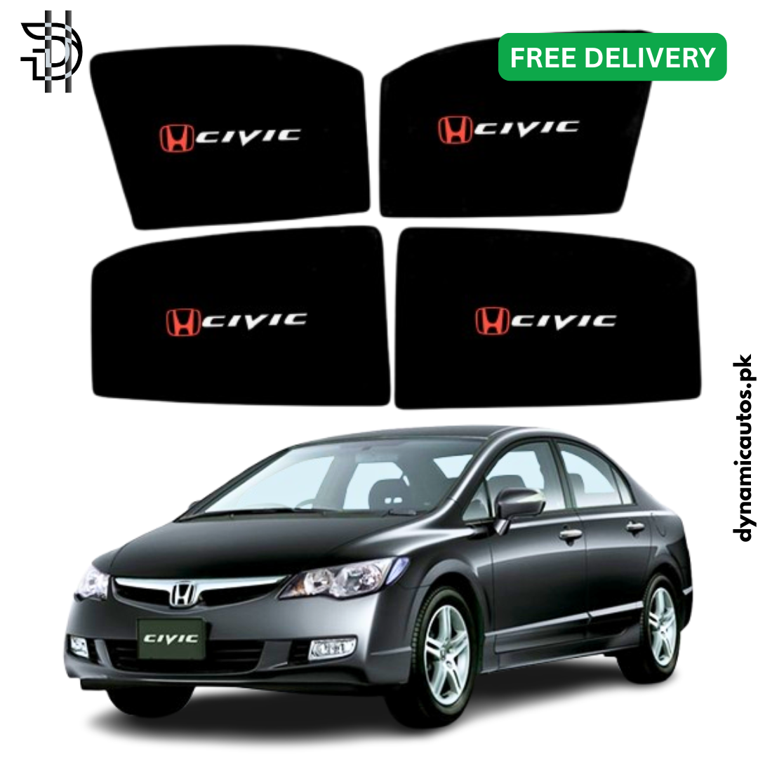 Honda Civic Reborn 2006–2012 Old Model Custom Fit Side Sunshades | 4pcs Car Window Shades – Heat & Privacy Protection