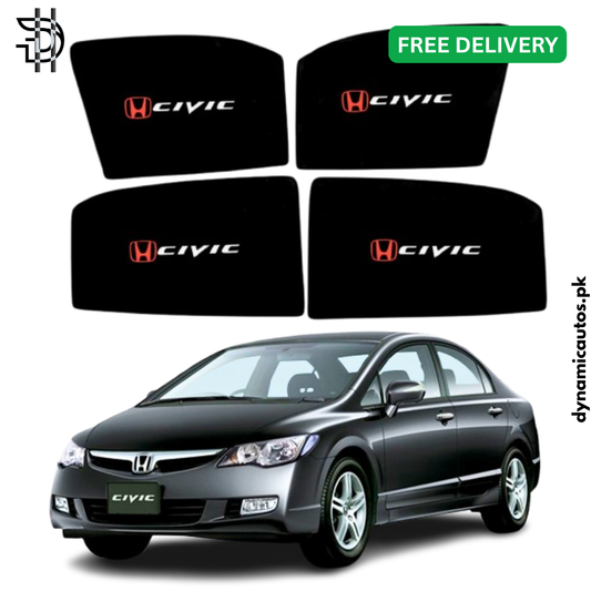 Honda Civic Reborn 2006–2012 Old Model Custom Fit Side Sunshades | 4pcs Car Window Shades – Heat & Privacy Protection