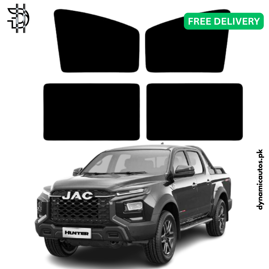 JAC T9 Hunter Side Window Sunshades | Model 2025 | 4Pcs Custom Fit | Heat Protection & Privacy