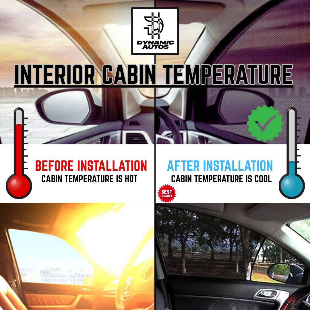 Honda City Model 2009-2021 Side Window Sunshades | Custom Fit with Logo | Heat & Privacy Protection – 4pcs Set