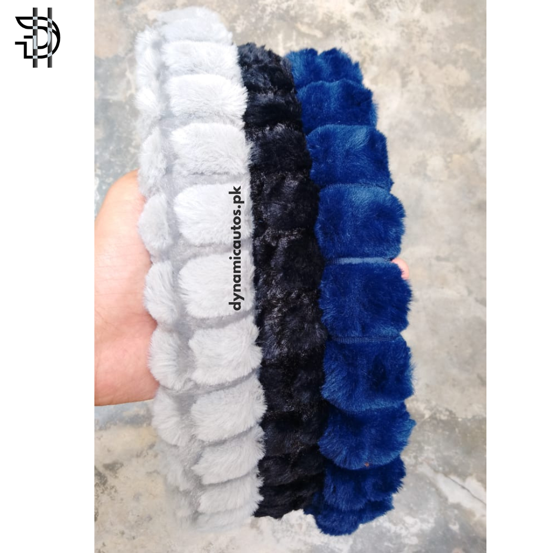 Universal Car Steering Wheel Cover | Soft Fluffy Velvet Grip | Premium Quality Comfort & Style – 1Pcs