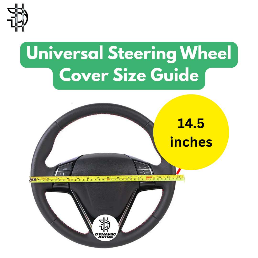 Universal Leather Steering Wheel Cover | Stylish Grip & Fine Stitching – Black & Grey | 1pc