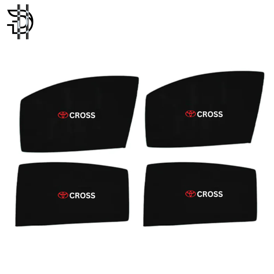 Toyota Corolla Cross Sunshades 2023-2024 | Side Window Shades with Logo | 4pcs Car Sun Shades Pakistan