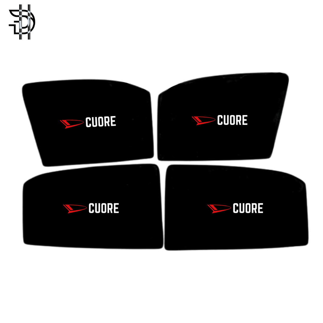 Daihatsu Cuore 2000–2012 Side Window Sunshades 4pcs Set | Custom Fit | Heat Protection & Privacy