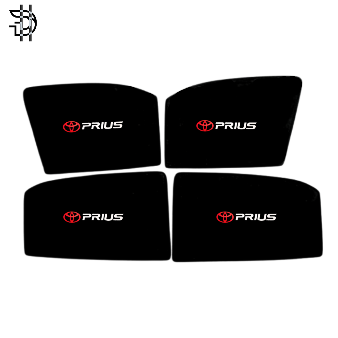 Toyota Prius Side Window Sunshades With Logo | Model 2010–2015 | Custom Fit | Heat Protection & Privacy | 4Pcs Set