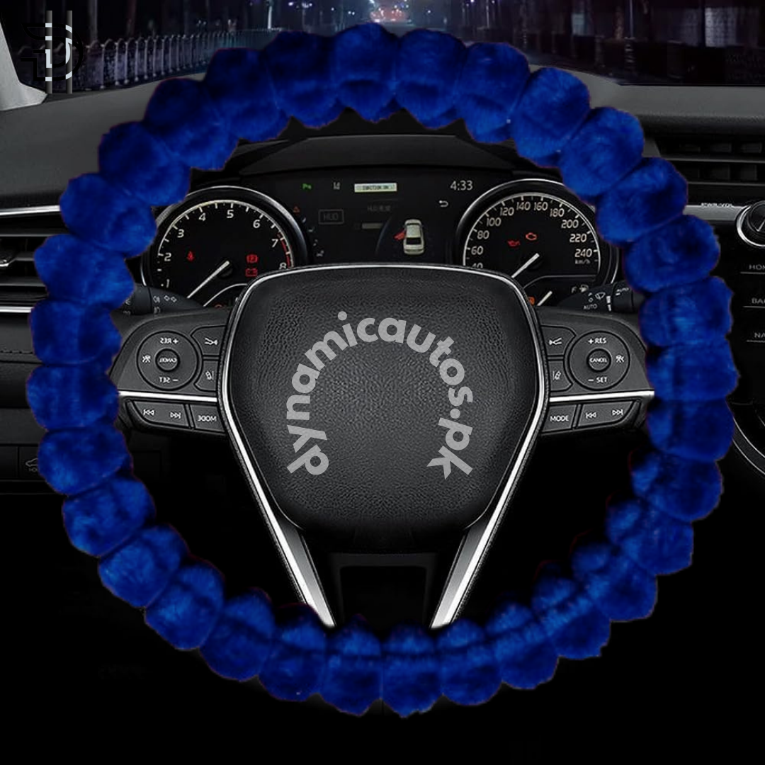 Universal Car Steering Wheel Cover | Premium Soft Fluffy Velvet Grip | Comfort & Style – 1Pc (Blue, Grey, Black)