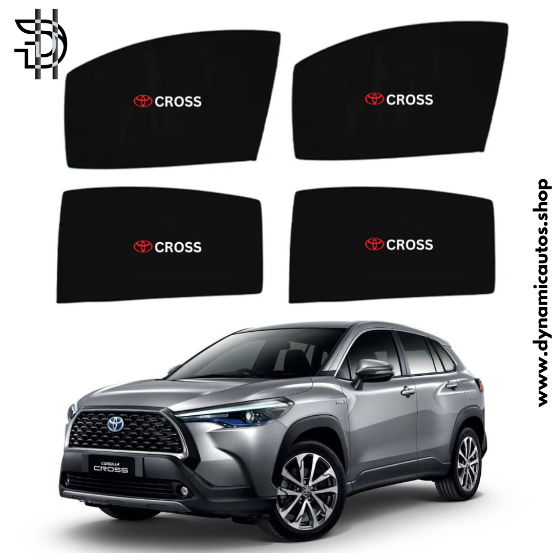 Toyota Corolla Cross Sunshades 2023-2024 | Side Window Shades with Logo | 4pcs Car Sun Shades Pakistan