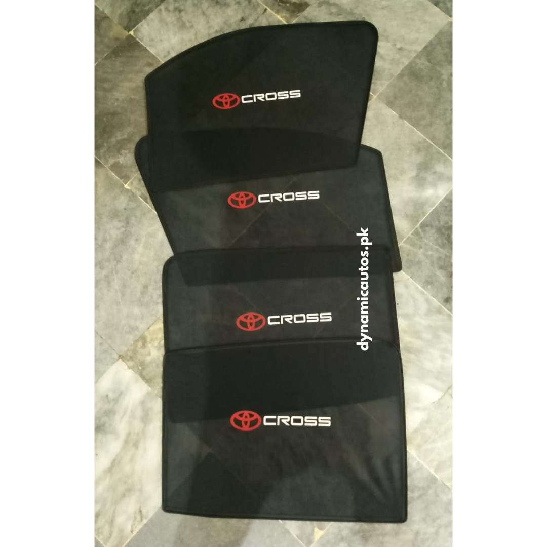 Toyota Corolla Cross Side Window Sunshades | 2023–2026 Model | With Logo / Without Logo | Custom Fit | Heat & Privacy Protection | 4Pcs