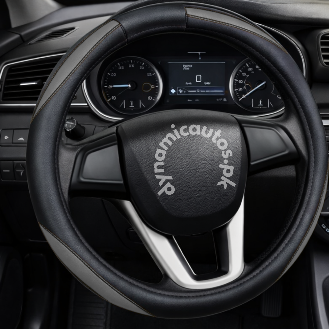 Universal Leather Steering Wheel Cover | Premium Grip & Stylish Dual-Color Stitching | 1Pcs
