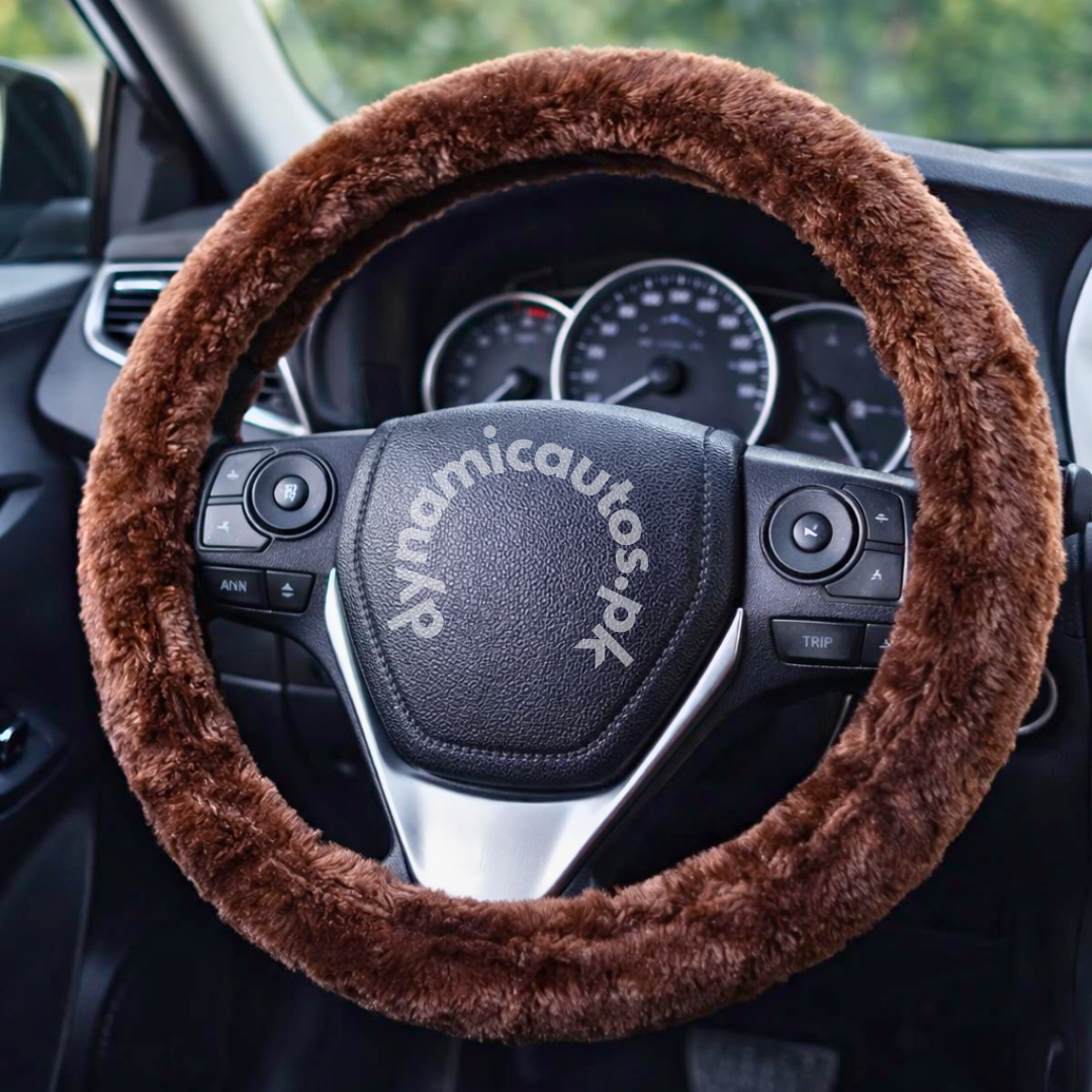 Universal Velvet Fur Car Steering Wheel Cover | Premium Quality, Super Soft & Comfortable – 1Pc
