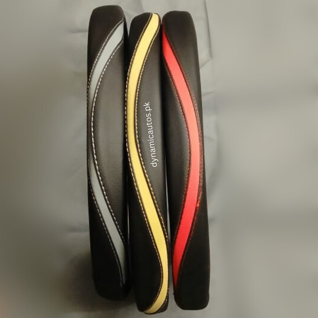 Universal Leather Steering Wheel Cover | Premium Grip & Stylish Dual-Color Stitching | 1Pcs