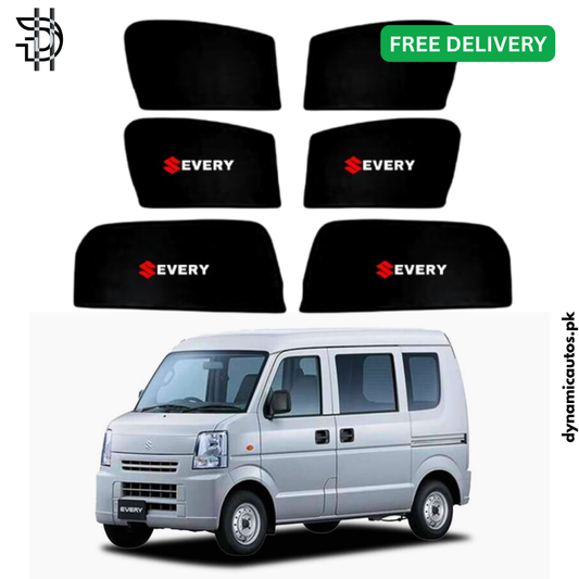 Suzuki Every Imported Old Model 2005–2014 Side Window Sunshades | 6Pcs Custom Fit | Heat Protection & Privacy