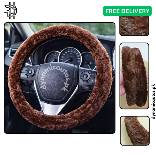 Universal Velvet Fur Car Steering Wheel Cover | Premium Quality, Super Soft & Comfortable – 1Pc