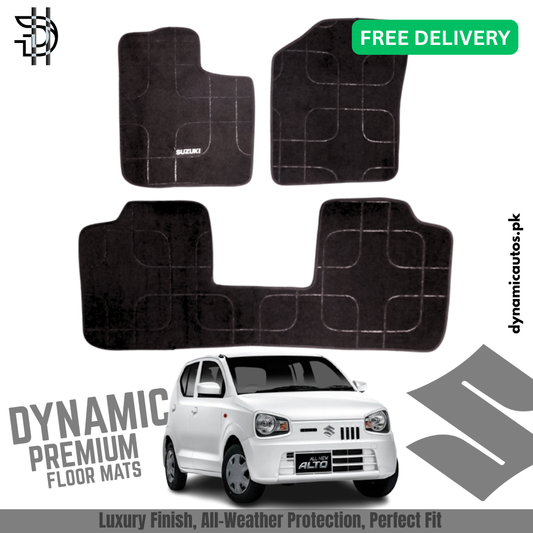 Suzuki Alto 2019-2026 New Model Carpet Floor Mats | Custom Fit, Anti-Slip, Washable, Stylish Design | Premium Quality | Different Color Options Available – 3Pcs Set