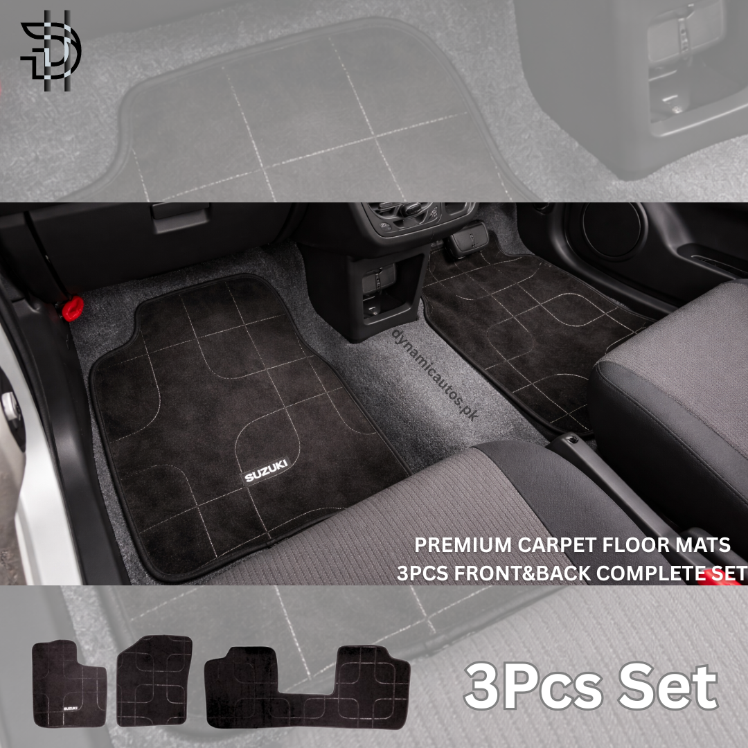 Suzuki Alto 2019-2026 New Model Carpet Floor Mats | Custom Fit, Anti-Slip, Washable, Stylish Design | Premium Quality | Different Color Options Available – 3Pcs Set