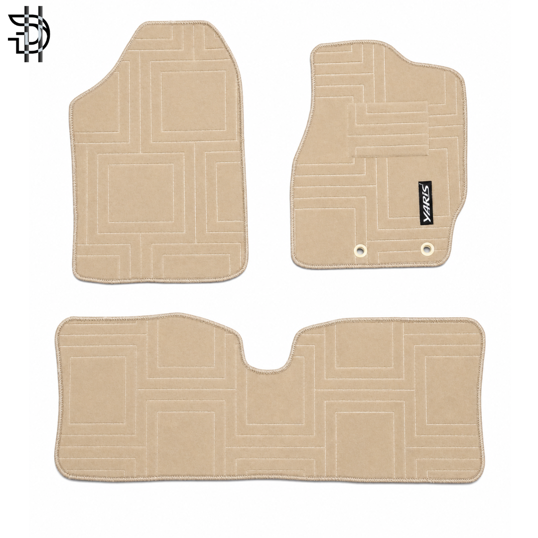 Toyota Yaris New Model 2025-2026 Facelift Carpet Floor Mats | Custom Fit | Anti-Slip | Premium Quality | Yaris Genuine Fitting Car Floor Mats | 3Pcs Set | Black or Beige Color Available