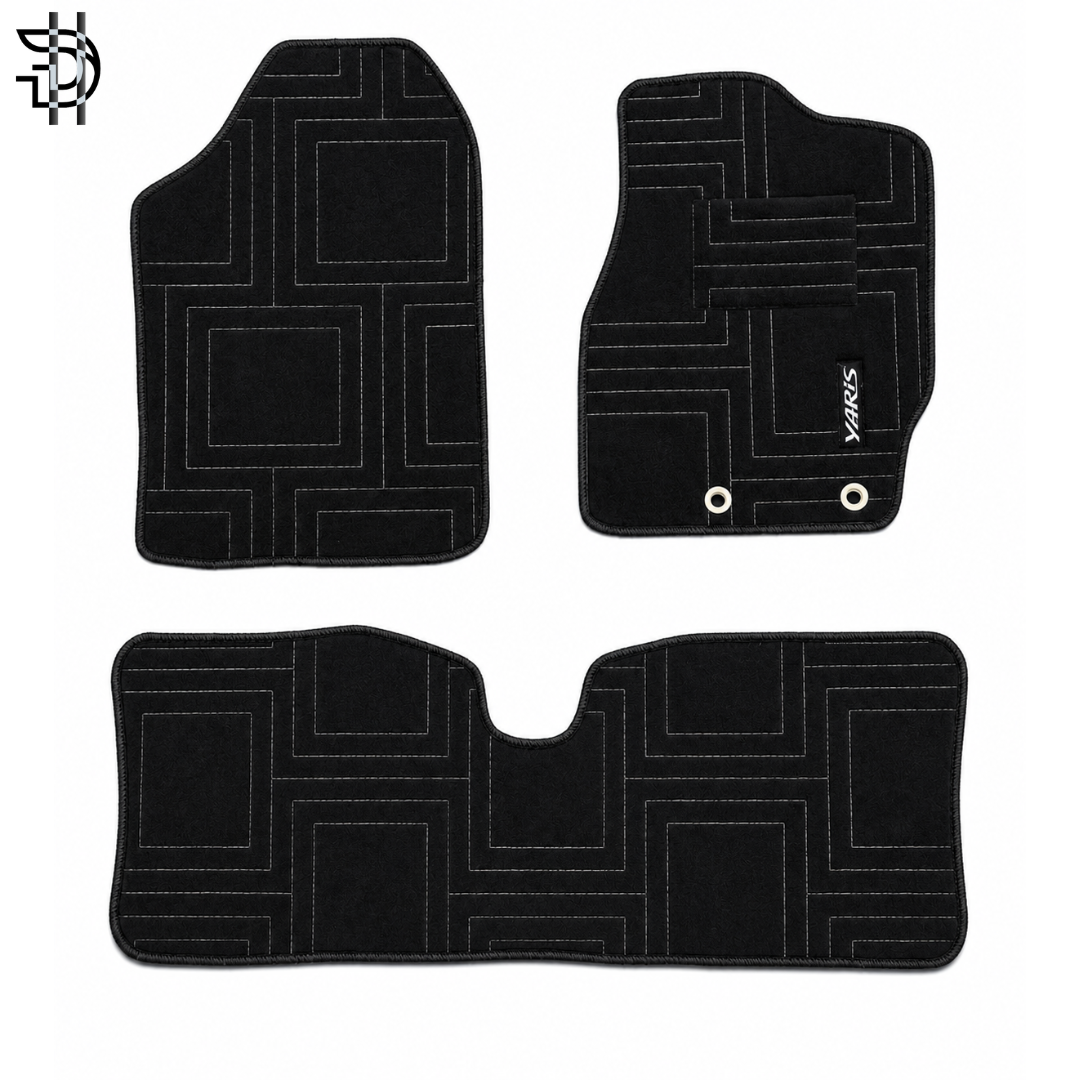 Toyota Yaris New Model 2025-2026 Facelift Carpet Floor Mats | Custom Fit | Anti-Slip | Premium Quality | Yaris Genuine Fitting Car Floor Mats | 3Pcs Set | Black or Beige Color Available