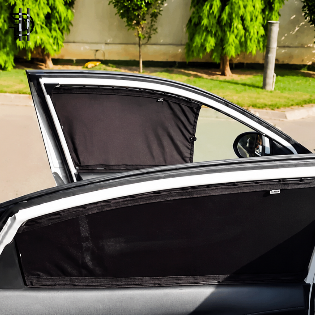 Toyota Yaris New Model 2025-2026 Facelift Retractable Side Sunshades | Custom Fit Railing Car Side Curtains | Parda | Heat Protection & Privacy | Premium Quality | 4Pcs Complete Set